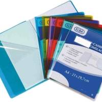Protège-cahier A4 PVC 0,22 mm LUXE Avec Rabats large Transparent incolore - ELBA