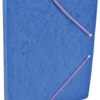 Chemise Carte Lustée simple format 24 x 32 cm avec élastiques Bleu - COUTAL