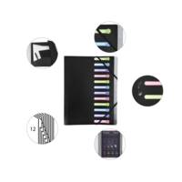 Trieur polypropylène 3 rabats 12 compartiments OPAK - Noir - EXACOMPTA