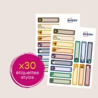 Sachet de 30 étiquettes stylos motifs magie - 50 x 10 mm - AVERY