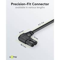 Cordon Electrique Coudé CEE 7/16 / IEC 60320 C7, 3 m, noir - GOOBAY