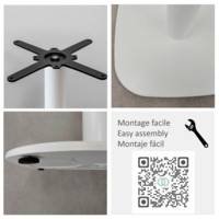 Table pied blanc Ø70cm lune bleue - intérieur - RestooTab
