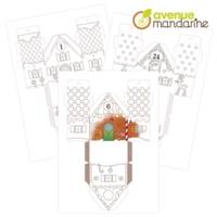 Graffy Créa, Calendrier de l'avent 24 boites à colorier et assembler Rouge - AVENUE MANDARINE