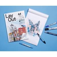 Bloc Collé Layout A4 75G 70 feuilles - CLAIREFONTAINE