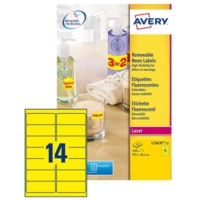 Boite de 350 Etiquettes laser rectangulaire enlevables 99.1x38.1mm jaune fluo - AVERY Zweckform