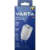 Speed Charger 38W GaN PD USB-C 20W + USB-A 18W Blanc - VARTA