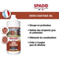 Flacon 1 l Soude Caustique Débouche les Canalisations Décapant Peinture Dégraissant Surpuissant - SPADO