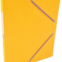 Chemise Carte Lustée simple 24 x 32 cm avec élastiques et étiquette de dos Jaune - COUTAL