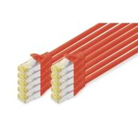 Pack de 10 Câble de brassage CAT 6A S/FTP 3m Rouge - DIGITUS
