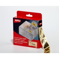 Rouleau 1000 Etiquettes adhésives "Plaisir d'offrir" Or - Apli-Agipa