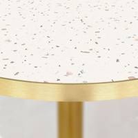 Table pied Doré Ø120cm terrazzo cassata chants laiton - intérieur - RestooTab