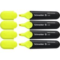 Surligneur Job jaune Pochette 4 pièces - Schneider