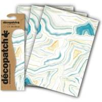 Pochette 3 Feuilles Identiques Imprimées 30x40 cm, Interieur marbre - DÉCOPATCH