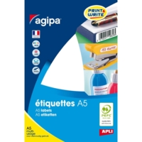 Etui A5 (16 feuilles) de 288 étiquettes multi-usage Permanentes 20x67 mm Blanc - Apli-Agipa