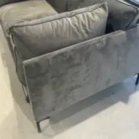 Canapé 2/3P DESIR 11 velours gris - OCCASION - Adopte un Bureau